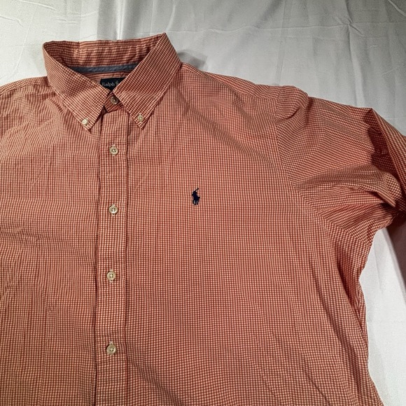 RALPH LAUREN Shirt Men 2XL Gingham Check Custom Fit Button Up Long Sleeve Cotton - Picture 3 of 10